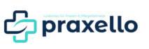 Praxello Logo. Website mieten Praxen und Pflegebetriebe